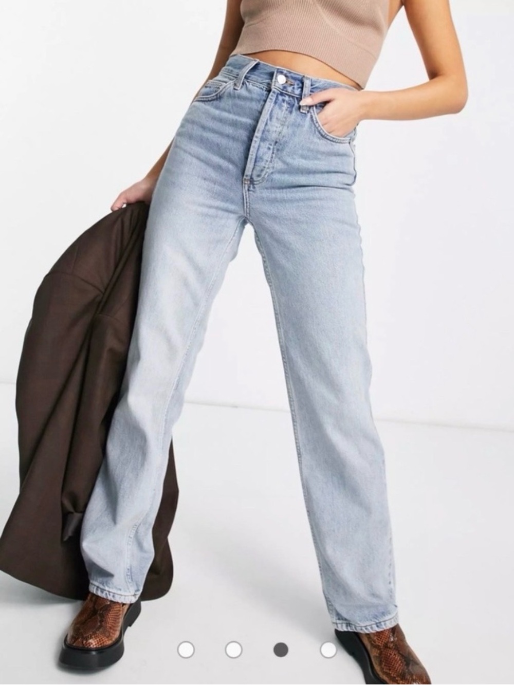 Topshop Kort Straight Jean